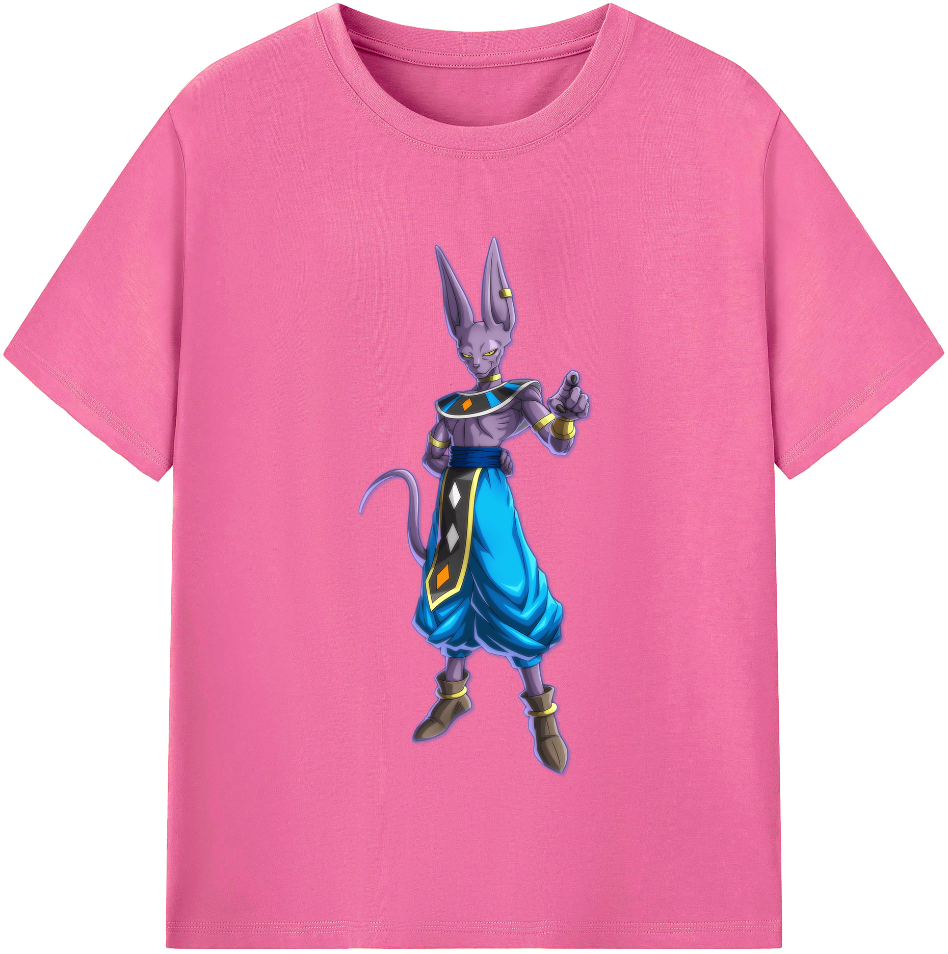 （画像用） ドラゴンボール ビルス 破壊神ビルス DRAGON BALL Beerus Birusu レディースカジュアルプリントTシャツ（綿100％）